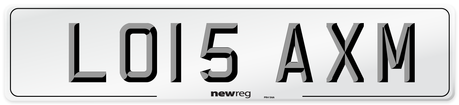 LO15 AXM Number Plate from New Reg